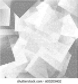 Abstract grunge grid polka dot background pattern. Spotted halftone vector line illustration