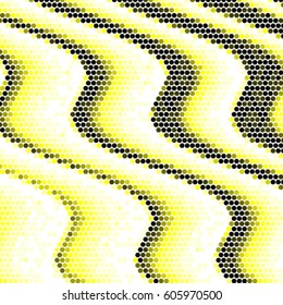 Abstract grunge grid polka dot background pattern. Spotted halftone vector line yellow wave colorful illustration