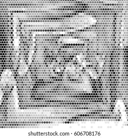 Abstract grunge grid polka dot background pattern. Spotted halftone vector line illustration
