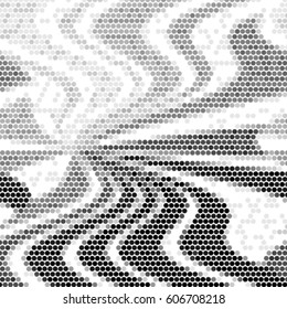 Abstract grunge grid polka dot background pattern. Spotted halftone vector line illustration