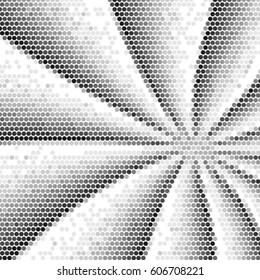 Abstract grunge grid polka dot background pattern. Spotted star halftone vector line illustration
