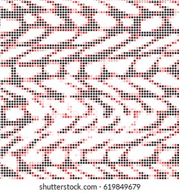 Abstract grunge grid polka dot background pattern. Spotted halftone vector line colorful illustration