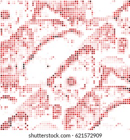 Abstract grunge grid polka dot background pattern. Spotted halftone vector line colorful illustration