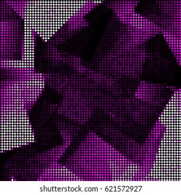 Abstract grunge grid polka dot background pattern. Spotted halftone vector line colorful illustration