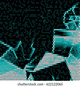 Abstract grunge grid polka dot background pattern. Spotted halftone vector line colorful illustration