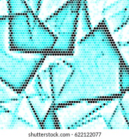 Abstract grunge grid polka dot background pattern. Spotted halftone vector line colorful illustration