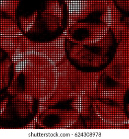 Abstract grunge grid polka dot background pattern. Spotted halftone vector line colorful illustration