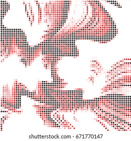 Abstract grunge grid polka dot background pattern. Spotted halftone vector line colorful illustration