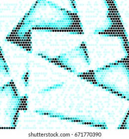 Abstract grunge grid polka dot background pattern. Spotted halftone vector line colorful illustration