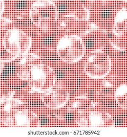 Abstract grunge grid polka dot background pattern. Spotted halftone vector line colorful illustration
