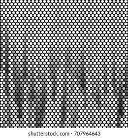 Abstract grunge grid polka dot background pattern. Spotted halftone vector line illustration
