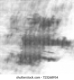 Abstract grunge grid polka dot background pattern. Spotted halftone vector line illustration
