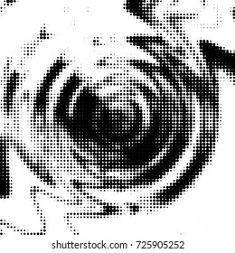 Abstract grunge grid polka dot background pattern. Spotted black and white vector line illustration
