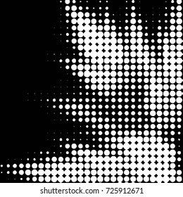 Abstract grunge grid polka dot background pattern. Spotted black and white vector line illustration
