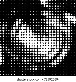 Abstract grunge grid polka dot background pattern. Spotted black and white vector line illustration

