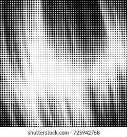 Abstract grunge grid polka dot background pattern. Spotted black and white vector line illustration
