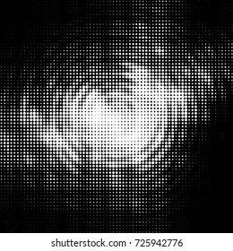 Abstract grunge grid polka dot background pattern. Spotted black and white vector line illustration
