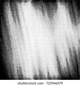 Abstract grunge grid polka dot background pattern. Spotted black and white vector line illustration
