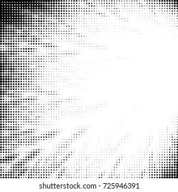 Abstract grunge grid polka dot background pattern. Spotted black and white vector line illustration
