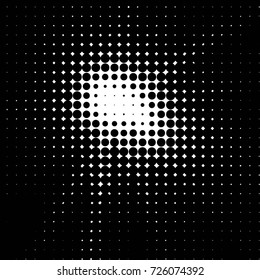 Abstract grunge grid polka dot background pattern. Spotted black and white vector line illustration
