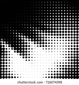 Abstract grunge grid polka dot background pattern. Spotted black and white vector line illustration
