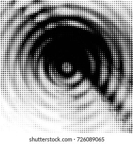 Abstract grunge grid polka dot background pattern. Spotted black and white vector line illustration
