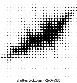 Abstract grunge grid polka dot background pattern. Spotted black and white vector line illustration
