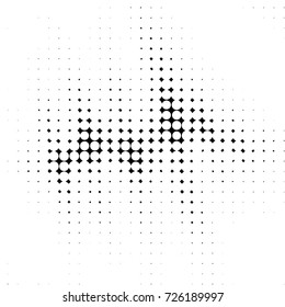 Abstract grunge grid polka dot background pattern. Spotted black and white vector line illustration
