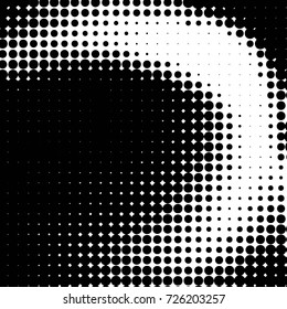 Abstract grunge grid polka dot background pattern. Spotted black and white vector line illustration
