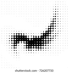 Abstract grunge grid polka dot background pattern. Spotted black and white vector line illustration
