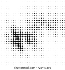 Abstract grunge grid polka dot background pattern. Spotted black and white vector line illustration
