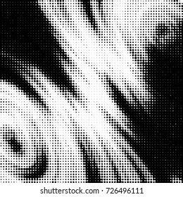 Abstract grunge grid polka dot background pattern. Spotted black and white vector line illustration
