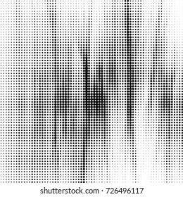 Abstract grunge grid polka dot background pattern. Spotted black and white vector line illustration
