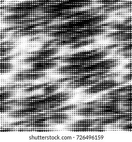 Abstract grunge grid polka dot background pattern. Spotted black and white vector line illustration
