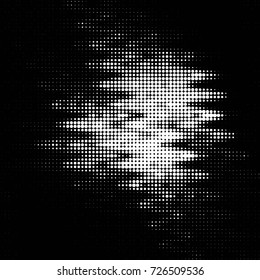 Abstract grunge grid polka dot background pattern. Spotted black and white vector line illustration
