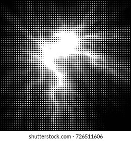 Abstract grunge grid polka dot background pattern. Spotted black and white vector line illustration
