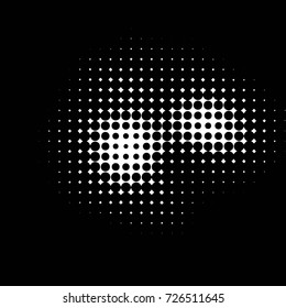 Abstract grunge grid polka dot background pattern. Spotted black and white vector line illustration
