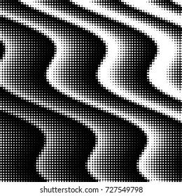 Abstract grunge grid polka dot background pattern. Spotted black and white vector line illustration
