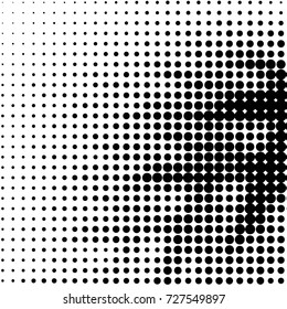 Abstract grunge grid polka dot background pattern. Spotted black and white vector line illustration
