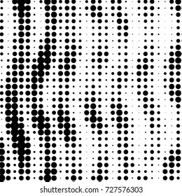 Abstract grunge grid polka dot background pattern. Spotted black and white vector line illustration
