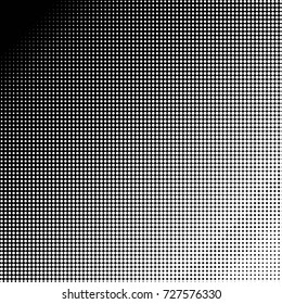 Abstract grunge grid polka dot background pattern. Spotted black and white vector line illustration
