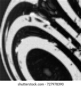 Abstract grunge grid polka dot background pattern. Spotted black and white vector line illustration
