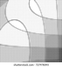 Abstract grunge grid polka dot background pattern. Spotted black and white vector line illustration
