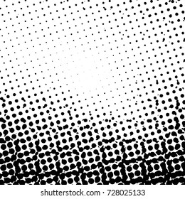 Abstract grunge grid polka dot background pattern. Spotted black and white vector line illustration
