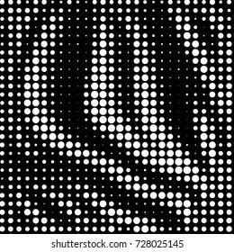 Abstract grunge grid polka dot background pattern. Spotted black and white vector line illustration
