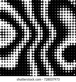 Abstract grunge grid polka dot background pattern. Spotted black and white vector line illustration
