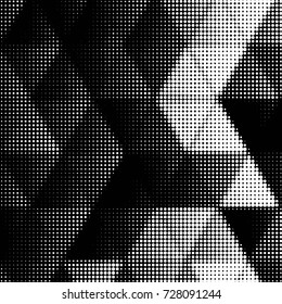 Abstract grunge grid polka dot background pattern. Spotted black and white vector line illustration
