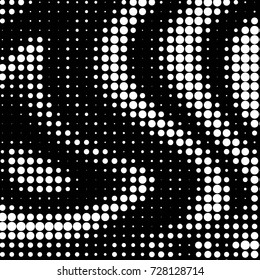 Abstract grunge grid polka dot background pattern. Spotted black and white vector line illustration
