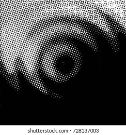 Abstract grunge grid polka dot background pattern. Spotted black and white vector line illustration
