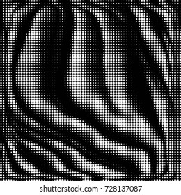Abstract grunge grid polka dot background pattern. Spotted black and white vector line illustration
